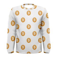 Bitcoin Logo Pattern Men s Long Sleeve Tee by dflcprints