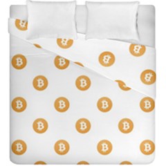 Bitcoin Logo Pattern Duvet Cover Double Side (king Size) by dflcprints