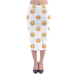 Bitcoin Logo Pattern Midi Pencil Skirt by dflcprints