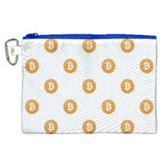 Bitcoin Logo Pattern Canvas Cosmetic Bag (xl) by dflcprints