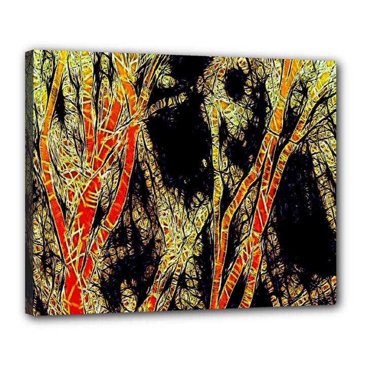 Artistic Effect Fractal Forest Background Canvas 20  x 16 