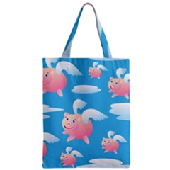 Flying Piggys Pattern Zipper Classic Tote Bag by Bigfootshirtshop