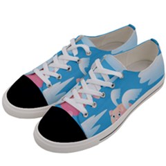 Flying Piggys Pattern Women s Low Top Canvas Sneakers by Bigfootshirtshop