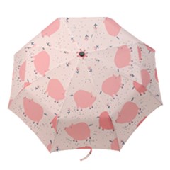 Pigs And Flowers Folding Umbrellas by Bigfootshirtshop