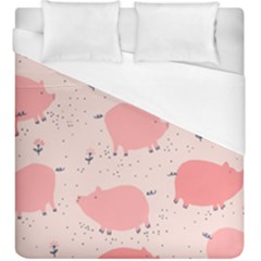 Pigs And Flowers Duvet Cover (king Size) by Bigfootshirtshop