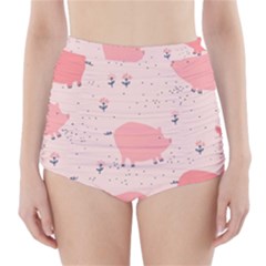 Pigs And Flowers High-waisted Bikini Bottoms by Bigfootshirtshop