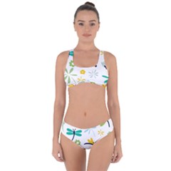 Busy Dragonflies Criss Cross Bikini Set by Bigfootshirtshop