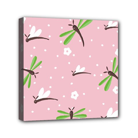 Dragonfly And White Flowers Pattern Canvas Travel Bag