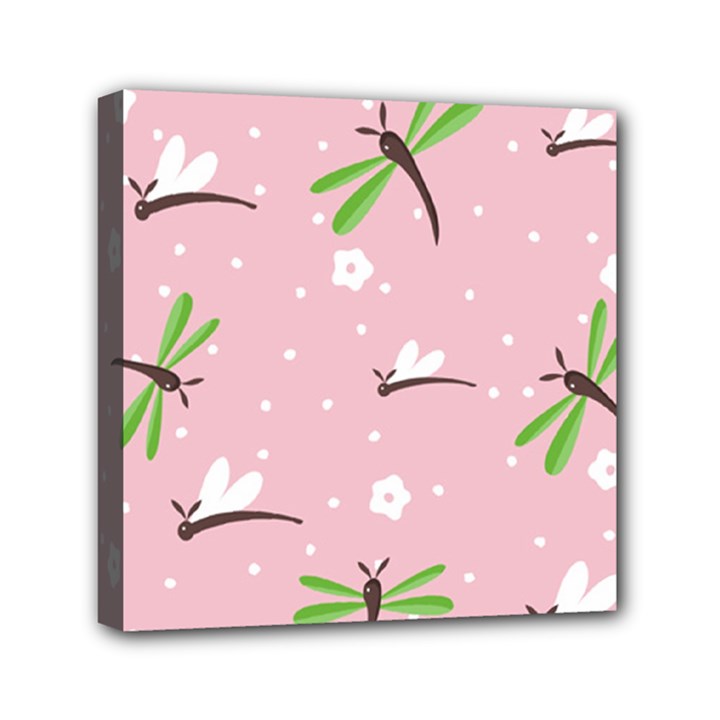 Dragonfly And White Flowers Pattern Canvas Travel Bag