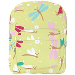 Colorful Dragonflies And White Flowers Pattern Full Print Backpack