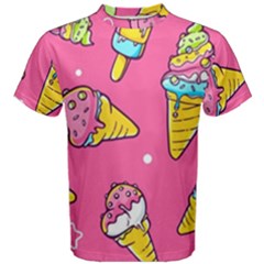 Summer Ice Creams Flavors Pattern Men s Cotton Tee by Bigfootshirtshop