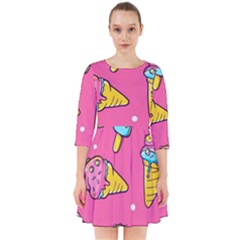 Summer Ice Creams Flavors Pattern Smock Dress by Bigfootshirtshop