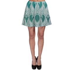 Teal Art Nouvea Skater Skirt by NouveauDesign