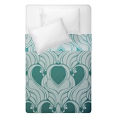 Teal Art Nouvea Duvet Cover Double Side (single Size) by NouveauDesign