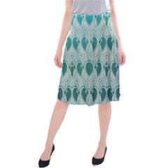 Teal Art Nouvea Midi Beach Skirt by NouveauDesign