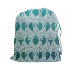 Teal Art Nouvea Drawstring Pouches (xxl) by NouveauDesign