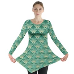 green fan  Long Sleeve Tunic 