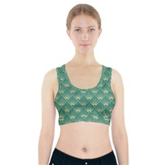 green fan  Sports Bra With Pocket