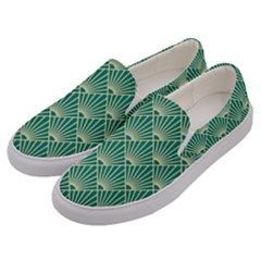 green fan  Men s Canvas Slip Ons