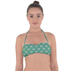 Green Fan  Halter Bandeau Bikini Top by NouveauDesign