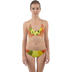 Adoption Animal Bark Boarding Wrap Around Bikini Set