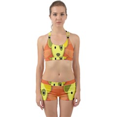 Adoption Animal Bark Boarding Back Web Sports Bra Set by Celenk