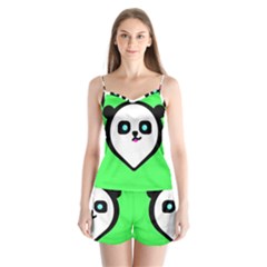 Panda Bear Satin Pajamas Set by Celenk