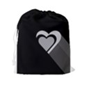 Heart Love Black And White Symbol Drawstring Pouches (XXL) View2