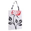 Flower Rose Contour Outlines Black Classic Tote Bag View2