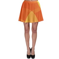 Abstract Orange Yellow Red Color Skater Skirt