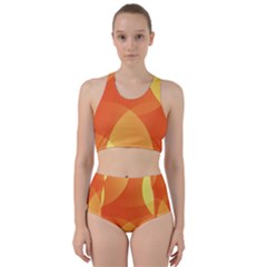Abstract Orange Yellow Red Color Racer Back Bikini Set by Celenk