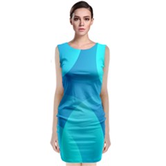 Abstract Blue Wallpaper Wave Classic Sleeveless Midi Dress by Celenk