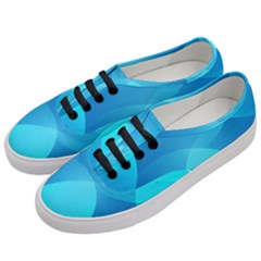 Abstract Blue Wallpaper Wave Women s Classic Low Top Sneakers by Celenk