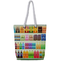 Supermarket Shelf Products Snacks Full Print Rope Handle Tote (small)