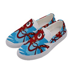 Octopus Sea Ocean Cartoon Animal Women s Canvas Slip Ons by Celenk