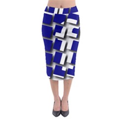 Facebook Social Media Network Blue Midi Pencil Skirt by Celenk