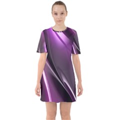 Fractal Mathematics Abstract Sixties Short Sleeve Mini Dress by Celenk