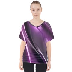 Fractal Mathematics Abstract V-neck Dolman Drape Top by Celenk