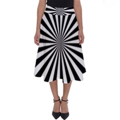 Rays Stripes Ray Laser Background Perfect Length Midi Skirt by Celenk