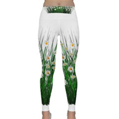 Spring Flowers Grass Meadow Plant Classic Yoga Leggings by Celenk