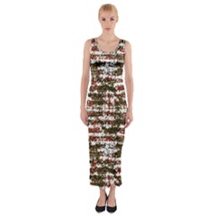 Grunge Textured Abstract Pattern Fitted Maxi Dress by dflcprints