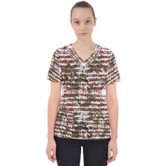 Grunge Textured Abstract Pattern Scrub Top by dflcprints