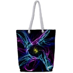 Abstract Art Color Design Lines Full Print Rope Handle Tote (small)