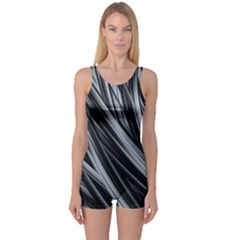 Fractal Mathematics Abstract One Piece Boyleg Swimsuit