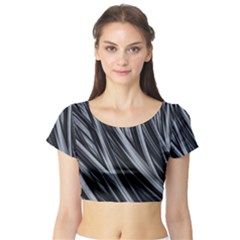 Fractal Mathematics Abstract Short Sleeve Crop Top