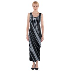 Fractal Mathematics Abstract Fitted Maxi Dress