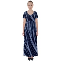 Fractal Mathematics Abstract High Waist Short Sleeve Maxi Dress