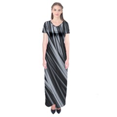 Fractal Mathematics Abstract Short Sleeve Maxi Dress