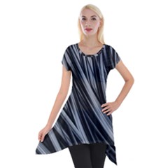 Fractal Mathematics Abstract Short Sleeve Side Drop Tunic