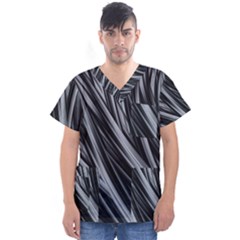 Fractal Mathematics Abstract Men s V-Neck Scrub Top